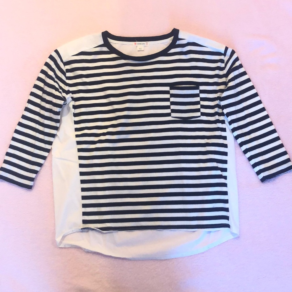 Crewcuts mixed media striped shirt